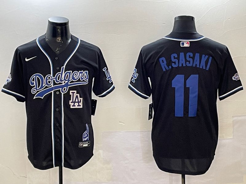 Men Los Angeles Dodgers #11 R.Sasaki Black Fashion Game 2025 Nike MLB Jersey style 12->los angeles dodgers->MLB Jersey